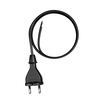 Anschlusskabel 4,5m mit geradem Stecker TYP E 230V 16A 2×1 mm² H05RR-F PP-21 Schwarz W-97190