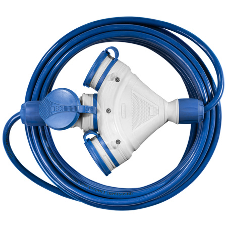 Dreifach-Verlängerungskabel 25m 250V 16A Schuko 3×2P+Z H07BQ-F 3×1,5 mm² IP44 W-01201