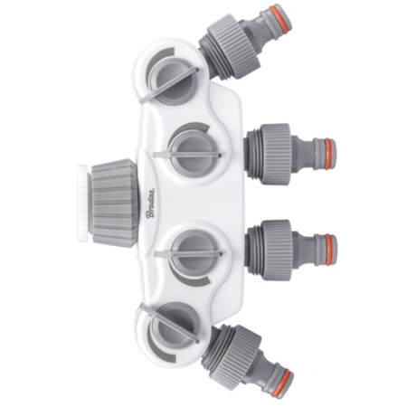 4-Wege-Verteiler mit Ventilen am Wasserhahn 1" mit Reduktion auf 3/4" WL-3034K