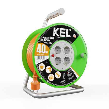 Kabeltrommel 40m 4 Steckdosen 230V 16A Schuko 3680 W W-97541