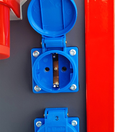 Baustromverteiler auf Ständer OS-S/FI SET tragbar mit Steckdosen 2x32A 1x16A CEE MENNEKES 8x230V Schuko Stromverteiler für Baustellen Stromkasten mit Schutz Doktorvolt DV-8379-D