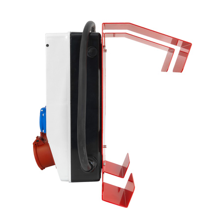 Baustromverteiler 16A 32A CEE 4x230V mit Hängeständer und Stecker mit Kabel  TGD-S/FI Stromverteiler Wandverteiler mit VDE Sicherungen Doktorvolt DV-6067-D