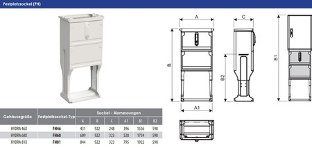 Festplatzsockel FH81 für HYDRA 81x Gehäuse DV-2056-FH81
