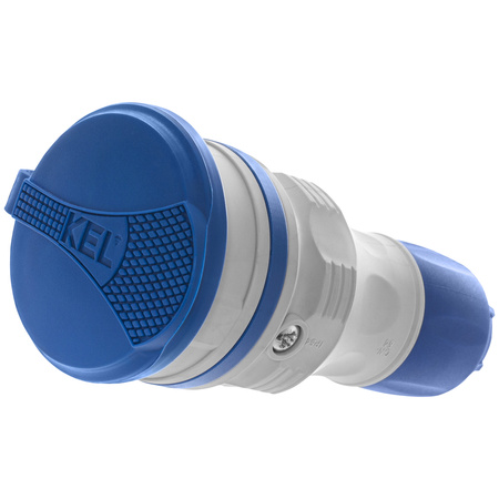 Tragbare zerlegbar Steckdose 230V Schuko IP44 mit Klappe Grau-Blau W-01149