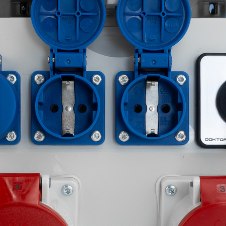 Baustromverteiler Komplett TD-S 32A Stromverteiler 16A 3x230V mit Nockenschalter 0-1 Doktorvolt DV-0281-D