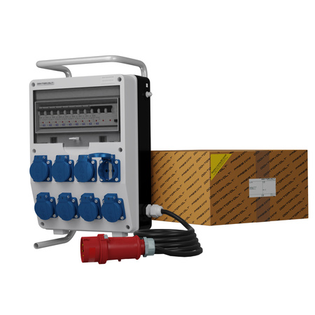 Stromverteiler TD-S/FI 8x230V Kabel 5x4mm2 SKHU Gestell Doktorvolt® DV-0342-D