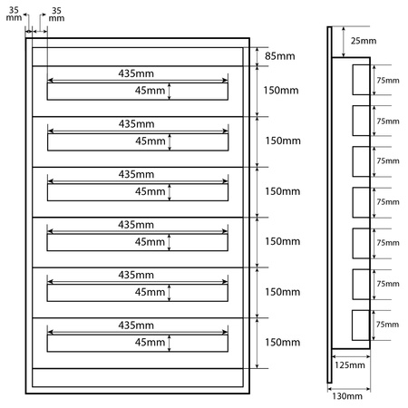Doktorvolt Verteilerkasten Unterputz Sicherungskasten aus Metall 144 Module 6-reihig IP30 MP144/6/24