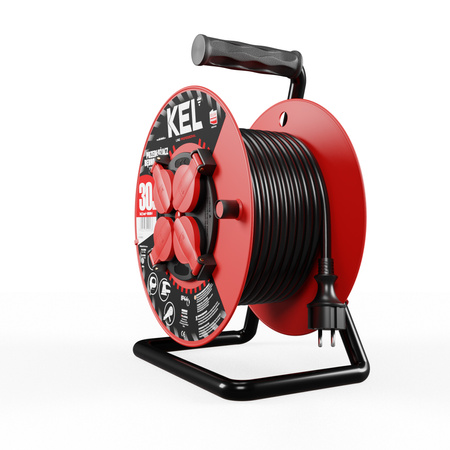 Kabeltrommel 30m 4× 230 V Schuko 3×2,5 H05RR-F Professional Line W-98686