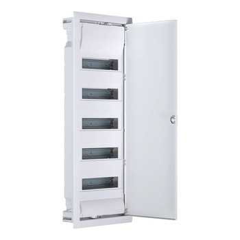 Verteilerschrank Unterputz Sicherunngskasten 5 Reihen 60 Modulen Verteilerkasten Kleinverteiler weiß Hager Volta 5x12 VU60NC