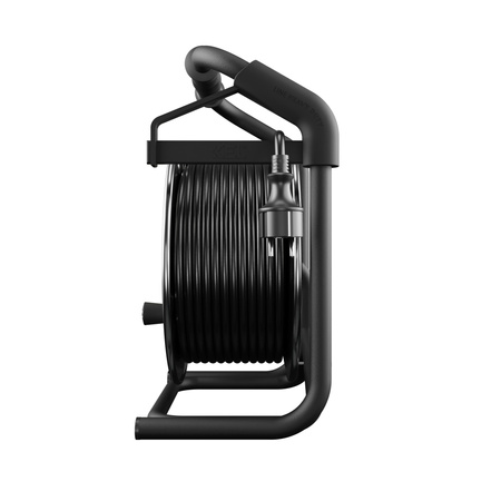 Kabeltrommel 40m HEAVY LINE 3x2,5mm Schwarz mit Metalltrommel 4x 230V-Steckdosen W-99461