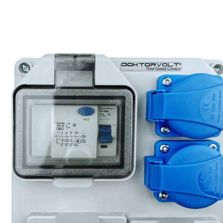 Baustromverteiler FI-Schutzschalter HL-FI 1x16A 1x32A 2x230V Stromverteiler Doktorvolt DV-7242-D