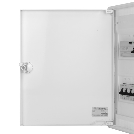 Sicherungskasten Aufputz Verteilerkasten 2-reihig 24 Module 10xMCB 1xRCCB VDE verdrahtet Verteilerschrank mit Sicherungen 370x305x96,5mm Hager Hohlwand Verteiler Abzweigklemmen Doktorvolt  DV-6326-NT