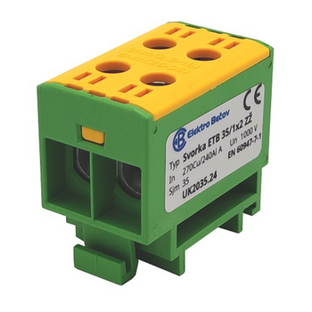 Hauptleitungsklemme Anschlussklemme ETB 35/1x2 Al/Cu Universalklemme elektroinstallation 4 Löcher Elektro Becov UK2035.24