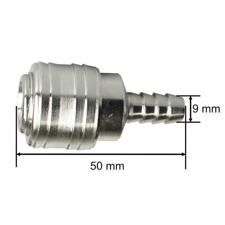 Druckluft Stecker mit Schlauchanschluss 9 mm weiblich G03410