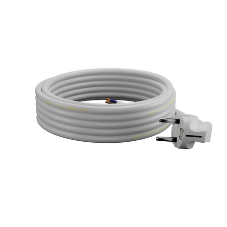 Anschlusskabel 10m mit Winkelstecker Uni-Schuko 250V 16A 3x1,5 mm² OMY PP-50 Weiß W-98426