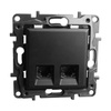 Computersteckdose 2xRJ45 CAT5e FTP schwarz Niloe Step 863558