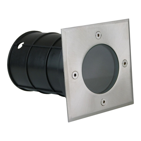 Bodeneinbaustrahler GU10 50W IP67 quadratisch chrom Bodenstrahler Bodeneinbauleuchte Ohne Birne ALFA-K GTV ON-ALFAKGU10-06