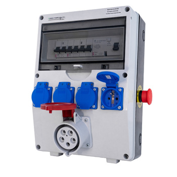 Stromverteiler TD-S/FI 16A/5P 4x230V FR Schutzschalter DV-1482-F