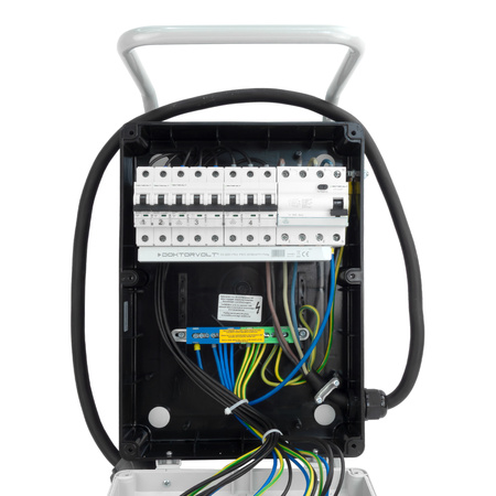 Baustromverteiler mit Stecker 16A 32A 4x230V auf Ständer Mobilverteiler Stromverteiler TGD-S/FI 32A 16A 4x230V Stromverteiler Wandverteiler mit VDE Sicherungen Doktorvolt DV-6050-D