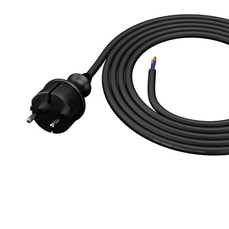 Anschlusskabel 1,5m IP44 mit geradem Stecker 250V 16A 2×1,5 mm² H07RN-F PP-40H Schwarz W-97253