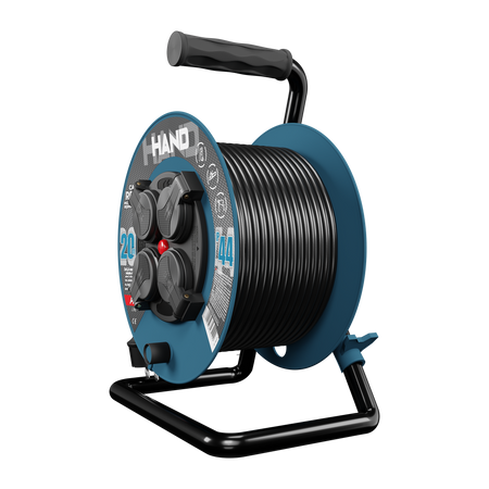 Kabeltrommel HAND PRO 20 m 4x Steckdosen 230V IP44 H05RN-F 3x1,5 mm² W-96304