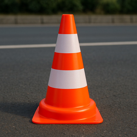 Verkehrsleitkegel 50cm Warnkegel U-23 weiches Verkehrshütchen reflektierender Verkehrskegel Pylone PVC Leitkegel Warnleitkegel Doktorvolt DV-5725