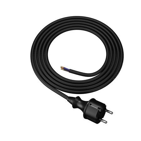 Anschlusskabel 1,5m IP44 mit geradem Stecker 250V 16A 3x1,5 mm² H05RR-F PP-40H Schwarz W-97498