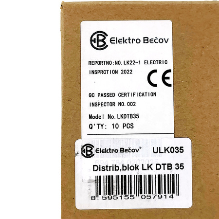 Verteilerblock LK DTB 35 Klemmblöcke mit Schraubanschluss Verteilung Block Elektro Becov ULK035