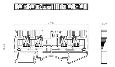 Schutzleiter-Reihenklemme 4mm2 4-Leiter gelb-grün Erdungsklemme DS4-QU-PE-01P-1C-00