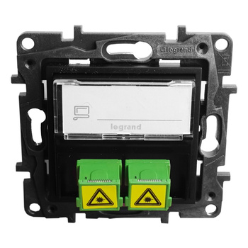 Glasfasersteckdose 2xSC/APC schwarz Niloe Step 863571