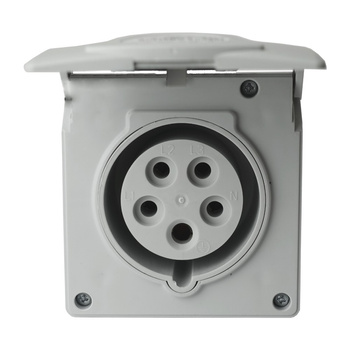 CEE Wandsteckdose mit Klappdeckel Unterputz 16A 5P 400V IP44 Steckdose IZV 1653