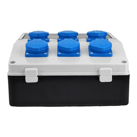 Stromverteiler DV TD-S/FI 6x230V Baustromverteiler Doktorvolt® DV-1769-D