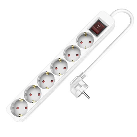 Steckdosenleiste 6-fach Schuko 250V 16A 3m mit Schalter W-102115