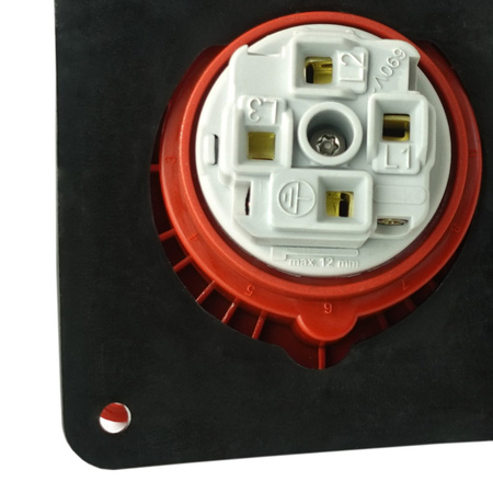 CEE Einbausteckdose schräg 400V 16A 4P 83x90 mm 3122-309-1600
