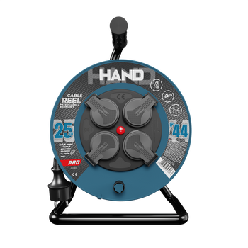 Kabeltrommel HAND PRO 25m 4x Steckdosen 230V IP44 H05RN-F 3x1,5 mm² W-96305