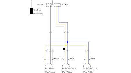 Energiewürfel Stromverteiler mDV franz/belg System 2x230V/16A 1,5m Kabel Doktorvolt 2725