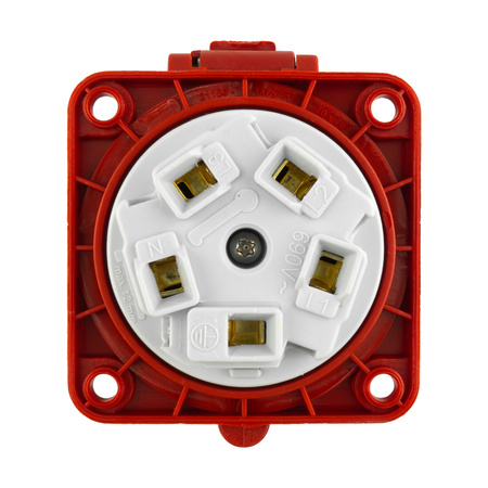 Einbausteckdose CEE 32A Steckdose 400V 5P 70x70 mm VDE TP Electric 3107-321-1670