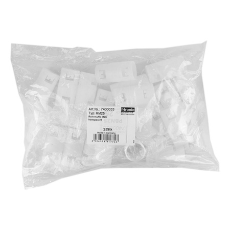 F-tronic Rohrmuffe zur Verbindung 25 Stück M25 Verbindungsmuffen transparent Muffe 740 RM25