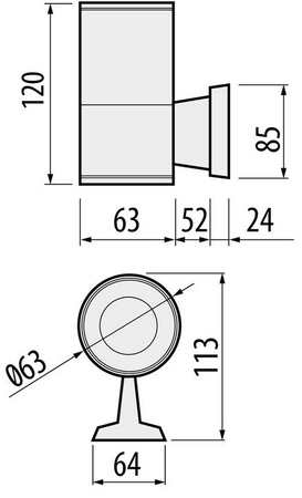 Fassadenleuchte GU10 IP54 grau Wand Lampe Innen Außen UP-Beleuchtung BALEO MINI GTV LD-BALGU10-0S