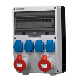 Stromverteiler TD-S/FI 2x32A 4x230V franz/belg System Doktorvolt DV-9344-F