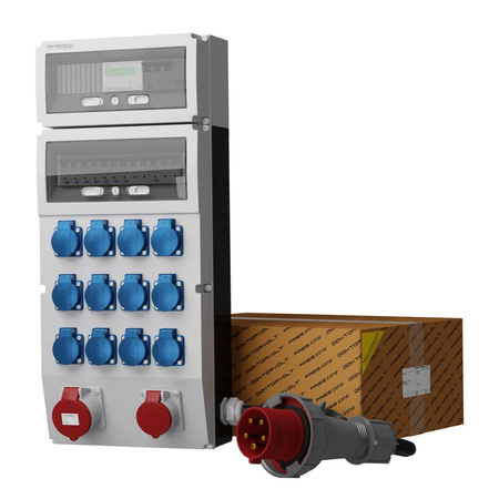 Stromverteiler eXT-S/FI SKH 32A 16A 12x230V MID Stromzähler Kabel DV-2377-D