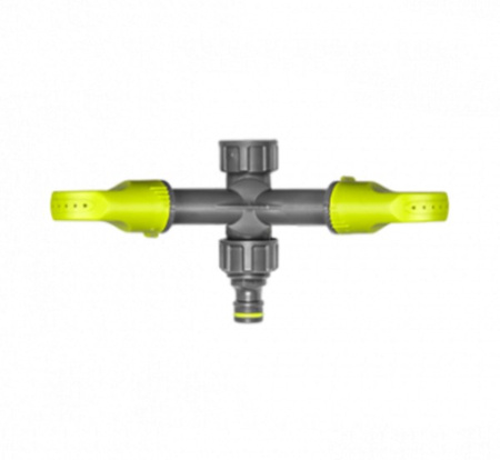 2-Arm Kreisregner mit Erdspieß Sprinkler bis 135m² Bewässerung Rasensprenger BRADAS LE-6101