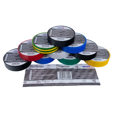 Klebeband Mehrfarbiges Isolierband 15x10m SET E30-PVC1510ZC