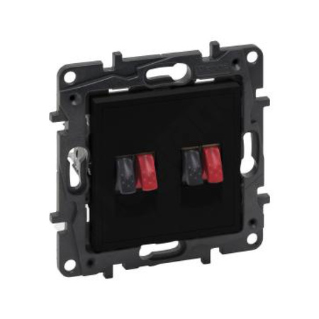 Doppelte Lautsprechersteckdose schwarz Niloe Step 863586