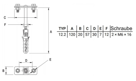Griff mit einem Edelstahldrahtschraubbogen Erdung 120mm Edelstahl 12.2 NI
