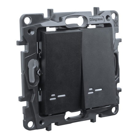 Doppelschalter beleuchtet schwarz Niloe Step 863515