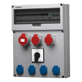 Stromverteiler GR-S/FI 32 2x16 4x230V Schalter 0-1 Stromzähler MID Doktorvolt® DV-9108-D