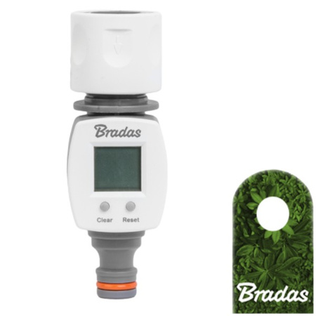 Digitaler Gartenwasserzähler Zähler mit LCD Schnellkupplung + Adapter Wasserzähler WHITE LINE Bradas WL-3100