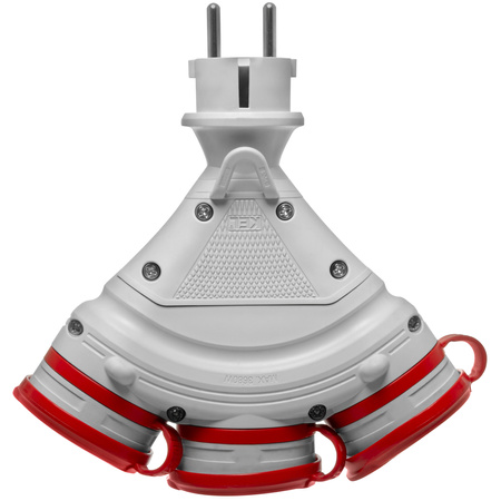 Tragbarer Verteiler Grau-Rot R-X3/44S IP44 3×2P+E 16A 250V Schuko W-01159