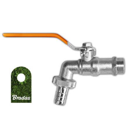 Auslaufkugelhahn 1/2" AG Auslaufhahn Kugelhahn Schlauchhahn Gartenhahn mit Schlauchtülle 1/2" Bradas GKK031213